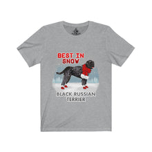 Load image into Gallery viewer, Black Russian Terrier Best In Snow Unisex Jersey Short Sleeve Tee