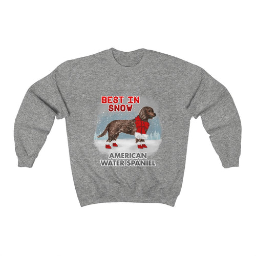 American Water Spaniel Best In Snow Heavy Blend™ Crewneck Sweatshirt
