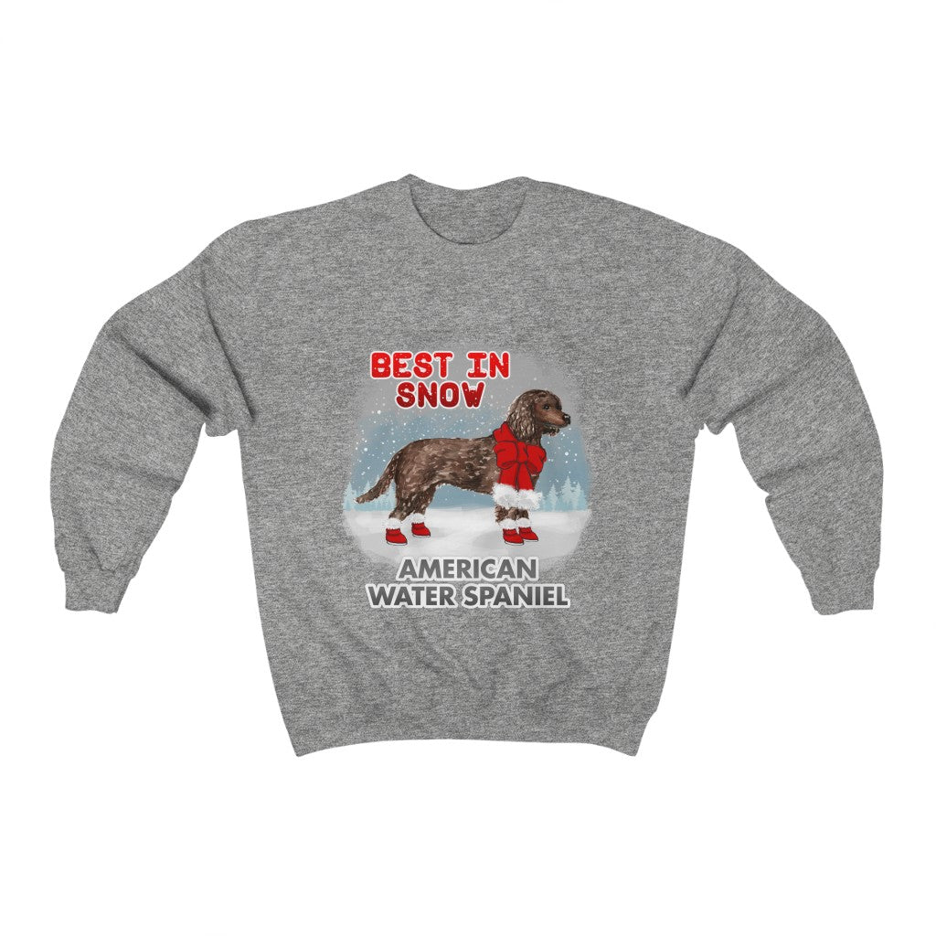 American Water Spaniel Best In Snow Heavy Blend™ Crewneck Sweatshirt