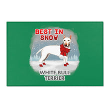 Load image into Gallery viewer, White Bull Terrier Best In Snow Area Rug