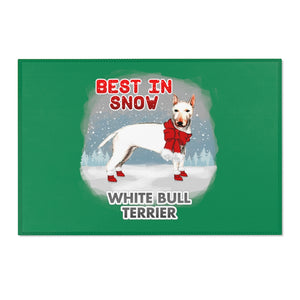 White Bull Terrier Best In Snow Area Rug