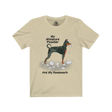 Load image into Gallery viewer, My Miniature Pinscher Ate My Homework Unisex Jersey Short Sleeve Tee