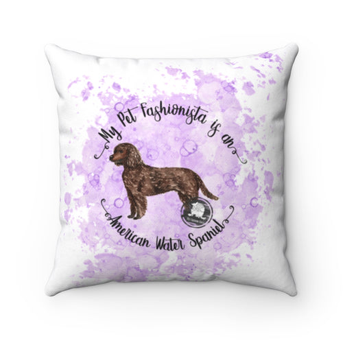 American Water Spaniel Pet Fashionista Square Pillow